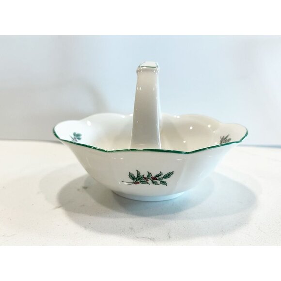 Vintage Retro Nikko Japan Happy Holidays Porcelain China Christmas Tree / Dish S - Picture 5 of 8